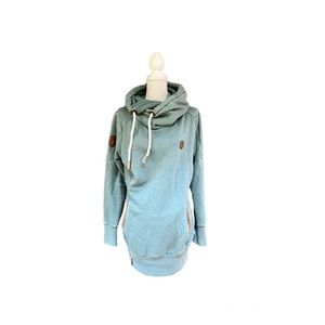 Naketano Womens Hoodie Sweatshirt Long Size XL Green Kanagroo Pouch.